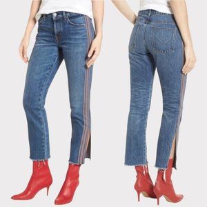 Hudson Luxe Crop Riley Side Striped Relaxed Straight Jeans Women's Size 27